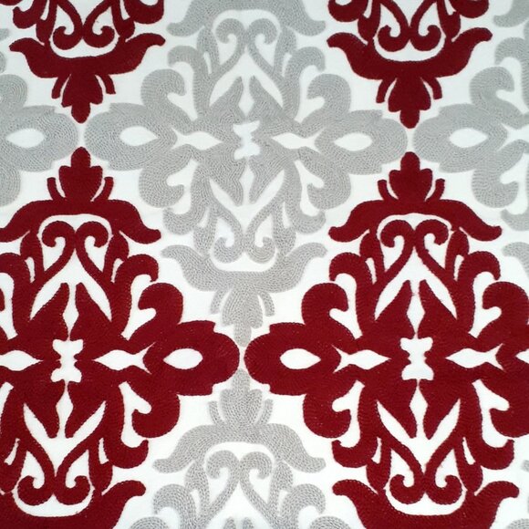 Embroidered Cotton Square Throw Pillow Case 18x18 - Picture 4 of 5